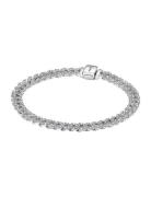 Pandora Cuban Chain Sterling Silver Bracelet With Clear Cubic Zirconia...
