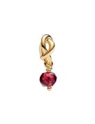 Pandora 14K Gold-Plated Dangle With True Red Crystal Guld