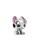 Pandora Disney Stitch Silver Charm With Black And Purple Enamel Silver