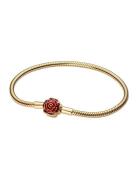 Pandora Disney Beauty & The Beast Snake Chain 14K Gold-Plated Bracelet...
