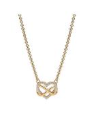 Pandora Infinity Heart 14K Gold-Plated Necklace With Clear Cubic Zirco...