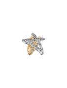 Pandora Star Sterling Silver And 14K Gold-Plated Charm With Clear Cubi...