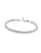 Pandora Sterling Silver Tennis Bracelet With Clear Cubic Zirconia Silv...
