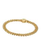 Pandora Cuban Chain 14K Gold-Plated Bracelet With Clear Cubic Zirconia...