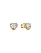 Pandora Heart 14K Gold-Plated Stud Earrings With Clear Cubic Zirconia ...
