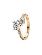 Pandora 14K Gold-Plated Ring With Clear Cubic Zirconia Guld