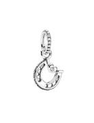 Pandora Horseshoe And Heart Sterling Silver Dangle With Clear Cubic Zi...