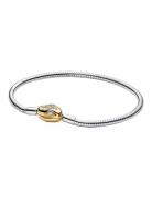 Pandora Snake Chain Sterling Silver And 14K Gold-Plated Bracelet With ...