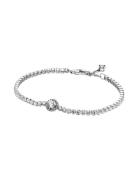 Pandora Sterling Silver Bracelet With Clear Cubic Zirconia Silver