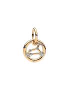 Pandora Leo Zodiac 14K Gold-Plated Dangle With Clear Cubic Zirconia Gu...