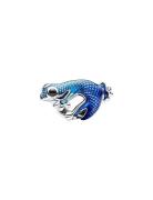 Pandora Gecko Sterling Silver Charm With Black Crystal And Shaded Tran...