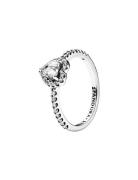 Pandora Heart Sterling Silver Ring With Clear Cubic Zirconia Silver