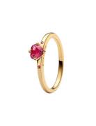 Pandora Heart 14K Gold-Plated Ring With Cherries Jubilee Red Crystal G...