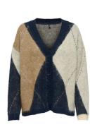 ONLY Carmakoma Carnoeme Jq Ls Life Cardi V-Neck Knt Marinblå