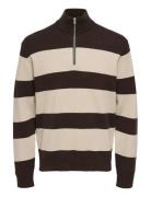 ONLY & SONS Onsphil Reg 12 Struc Half Zip Knit Noos Beige