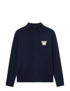 WOOD WOOD Wwtay Half Zipper 25081 Marinblå