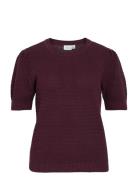 Vila Vidalo O-Neck S/S Knit Top - Noos Burgundy