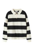 Name It Nkmobert Ls Loose Knit Polo Svart