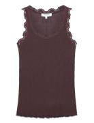 Rosemunde Rwbabette Sl U-Neck Long Lace Top Brun