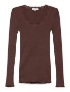 Rosemunde Silk T-Shirt W/ Lace Brun