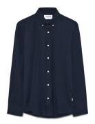 Lindbergh Yarn Dyed Oxford Superflex Shirt Marinblå