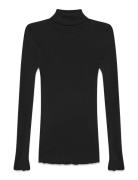 Rosemunde Rwbeatha Silk Ls Rollneck T-Shirt Svart