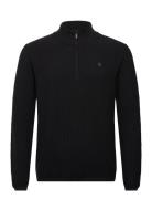 Knowledge Cotton Apparel Organic Cotton Half Zip Pique Knit Svart