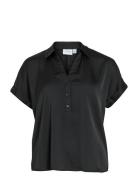 Vila Vienna Ravenna S/S Top - Noos Svart