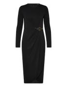 Lauren Ralph Lauren Buckle-Trim Stretch Jersey Dress Svart