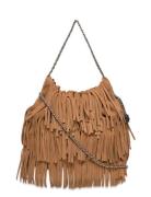 Tory Burch Fleming Suede Fringe Mini Hobo Brun