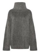 Weekday Mohair Blend Funnel Neck Sweater Grå