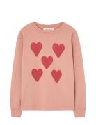 THE ANIMALS OBSERVATORY Hearts  Dof Lonf Sleeve T-Shirt Rosa