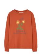 THE ANIMALS OBSERVATORY Flowers Red Dof Lonf Sleeve T-Shirt Orange