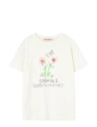 THE ANIMALS OBSERVATORY Flowers White Rooster T-Shirt Vit