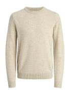 Jack & J S Jprcclambswool Knit Crew Neck Ln Kräm