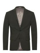 Lindbergh Flannel Wool Blend Blazer Khaki Green