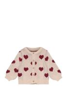 Wheat Jacquard Cardigan Hearts Beige
