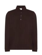 Calvin Klein Ls Jacquard Wool Polo Brun