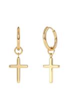 Edblad Spirit Cross Hoops Gold Guld