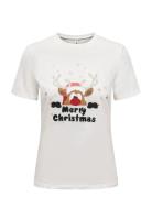 ONLY Onlxmas Life Yrsa Christmas S/S Top Jrs Vit