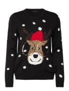 Vero Moda Vmtinsel Ls O-Neck Blouse Xmas Rep2 Svart