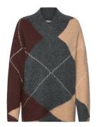 Object Objzena Knit L/S Lo Pullover 141 Grå