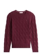 Tommy Hilfiger Soft Wool Cable C-Nk Ls Swt Burgundy