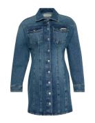 Calvin Klein Jeans Ls Denim Mini Dress Cold Springs Blå