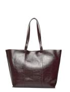 Mango Large Shopper Bag Burgundy