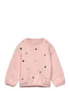 Mango Embroidered Cotton Sweatshirt Rosa