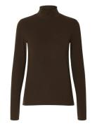 Selected Slfmanja Ls High Neck Noos Brun