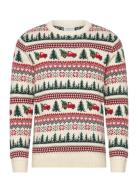 Lindbergh Winter Village Jaqucard O-Neck Knit Kräm