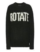 ROTATE Birger Christensen Knitted Logo Sweater Svart