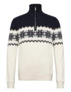 Lindbergh Jacquard Half Zip Christmas Knit Multi/patterned